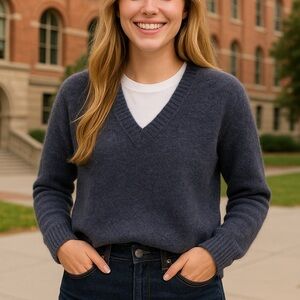 Aritzia Wilfred Small Blue Alpaca Blend Sweater